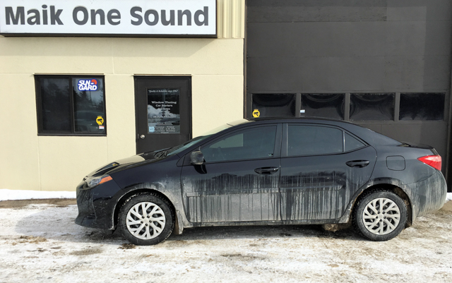 Toyota 2018 Corolla with professional window tint in North Bay